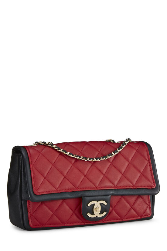 Red & Black Quilted Lambskin Graphic Flap Medium, , large image number 1
