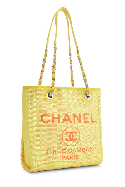 Yellow Canvas Deauville Tote Small, , large