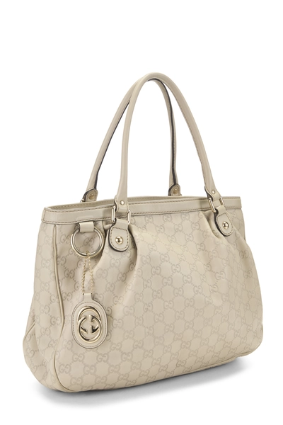 Gucci White Guccissima Zip Sukey Handbag Large — photo 2