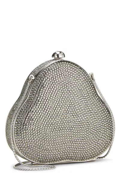 Silver Crystal Embellished Minaudi&egrave;re Small, , large