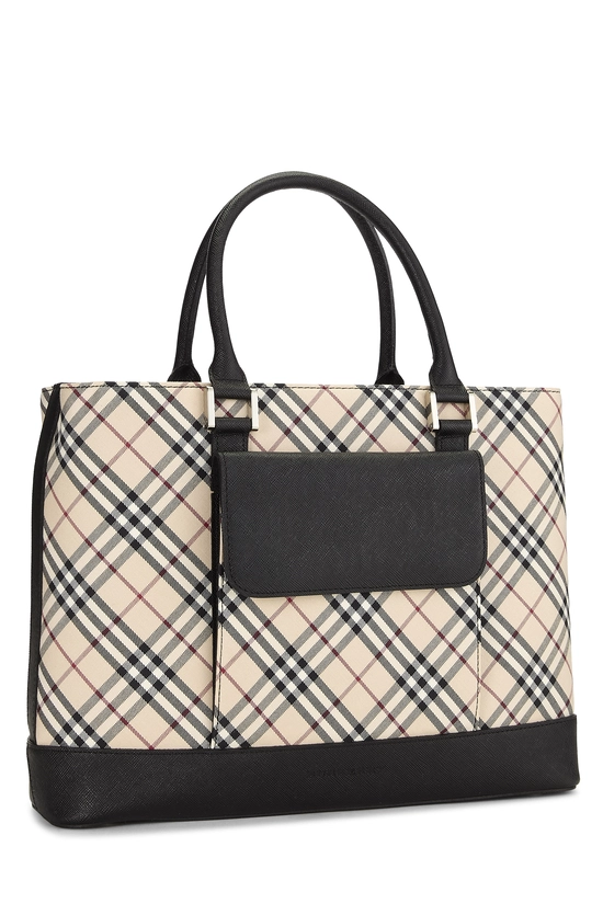 Black Check Jacquard Canvas Pocket Handbag Small, , large image number 1