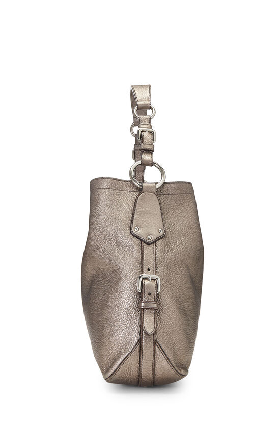 Prada Grey Metallic Hobo Bag, , large image number 2