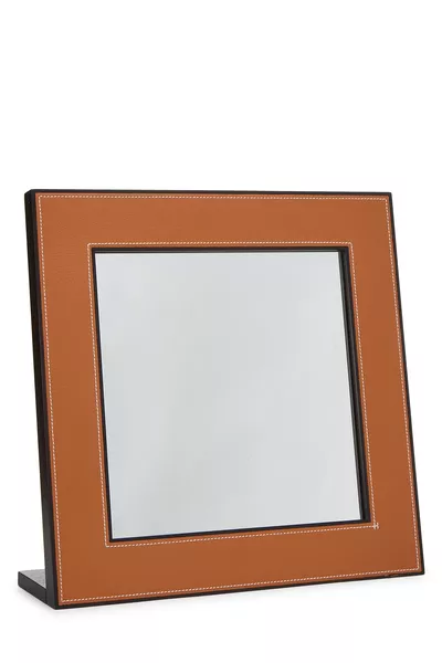 Orange Leather Pleiade Mirror Frame Large
