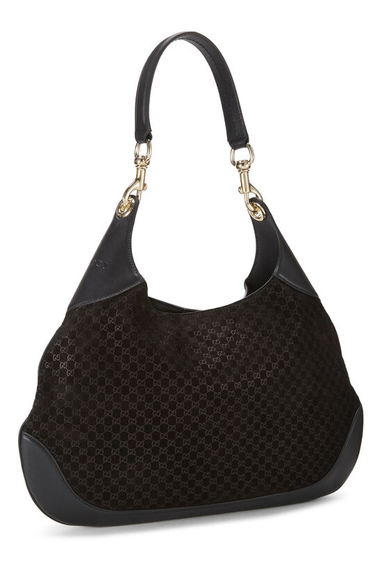 Black GG Suede Shoulder Bag Medium, , large image number 1