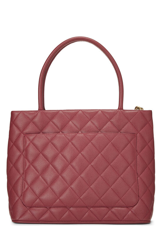 Chanel Burgundy Quilted Caviar Medallion Tote Q6B02H0F1B020