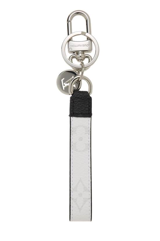 White Monogram Eclipse Porte Cles Dragonne, , large image number 1