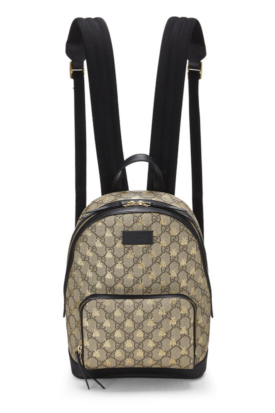 At montering beslutte Gucci Black GG Supreme Canvas Bee Backpack Small QFB0HG0L0H001 | WGACA