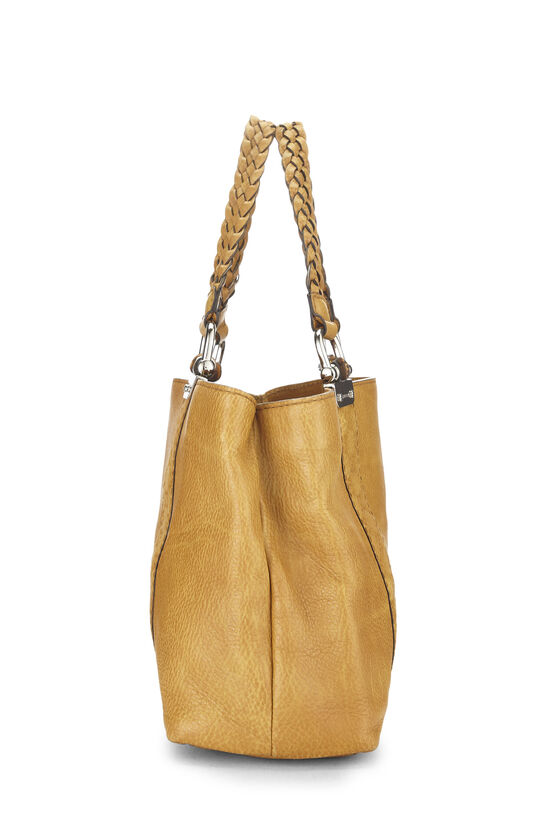 Yellow Leather Bamboo Tote Large, , large image number 2