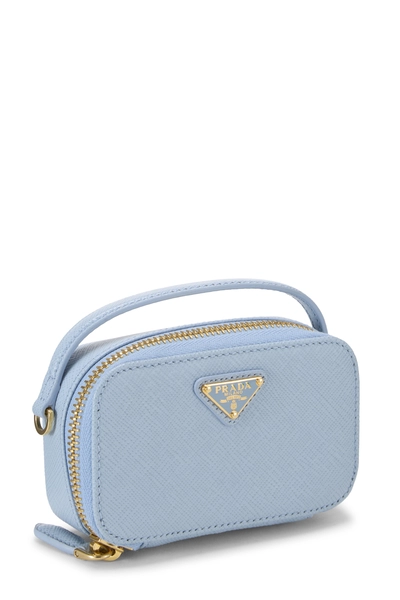 Blue Saffiano Pouch Mini, , large