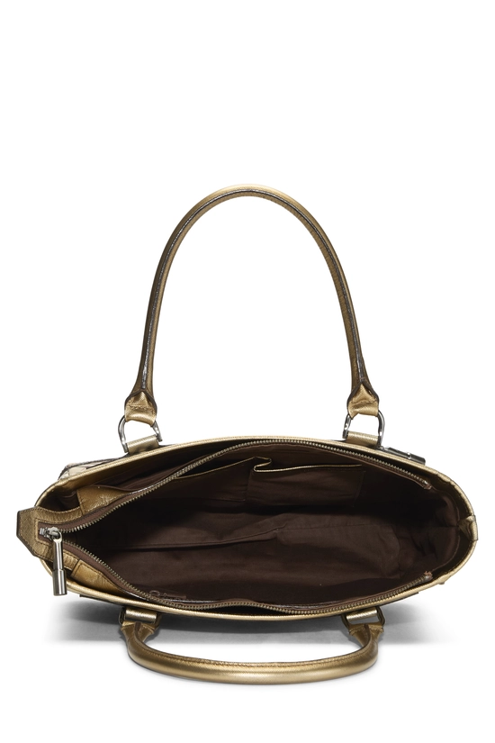 Gold Jacquard House Check Zip Tote Medium, , large image number 5