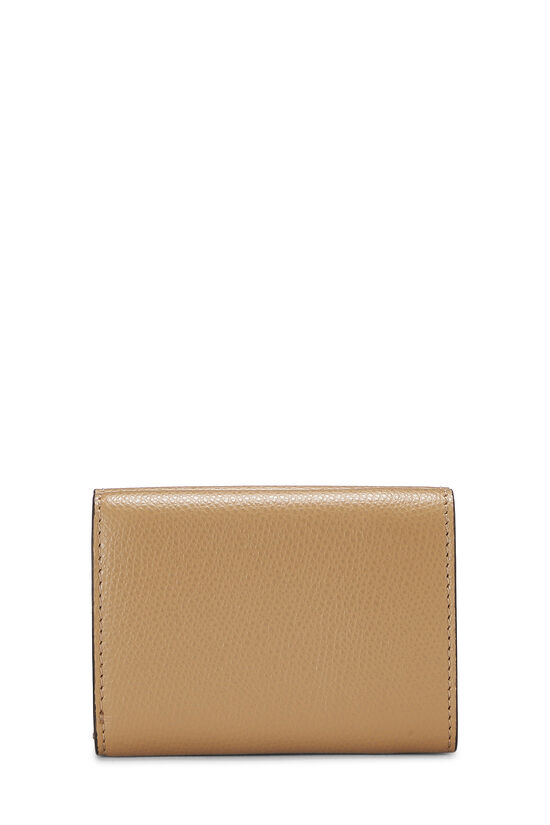Beige Leather 'F is Fendi' Compact Wallet, , large image number 2