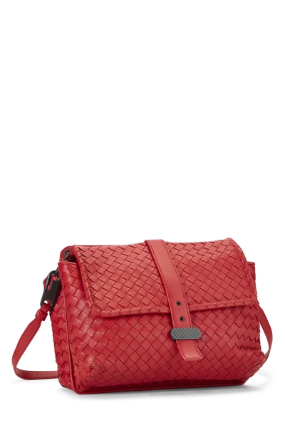 Bottega Veneta Red Intrecciato Flat Shoulder Bag — photo 2