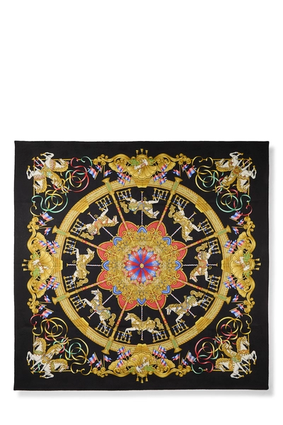 Black & Multicolor 'Luna Park' Silk Scarf MM