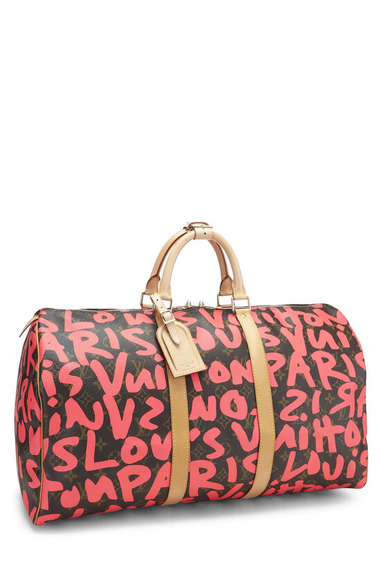Stephen Sprouse x Louis Vuitton Pink Monogram Graffiti Keepall 50, , large image number 1