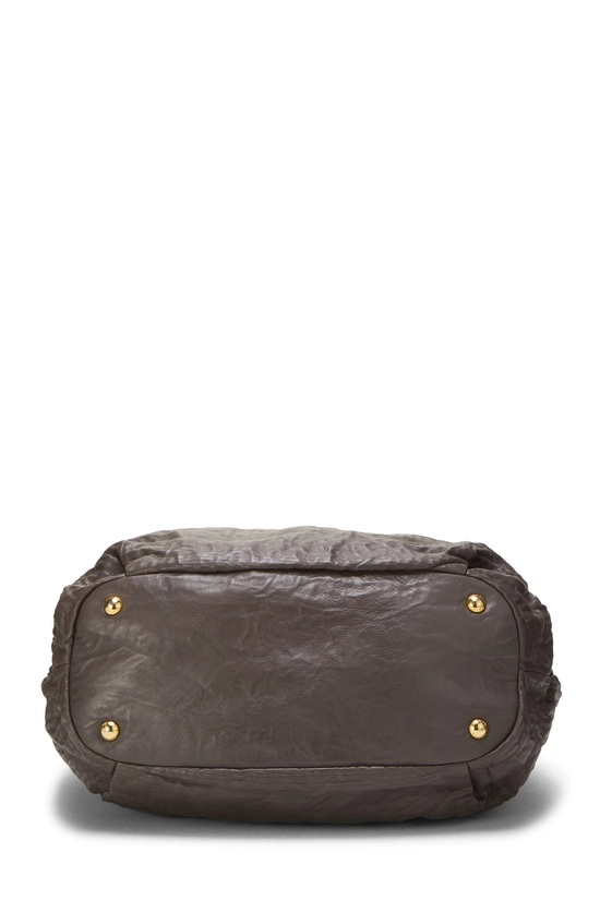 Brown Calfskin Drawstring Tote, , large image number 4
