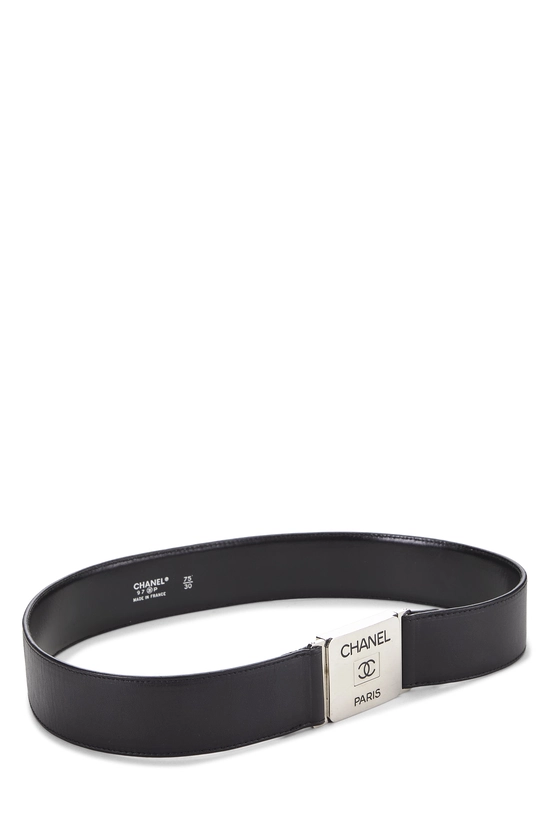 Black Calfskin Logo Buckles Belt 75/30, , large image number 1