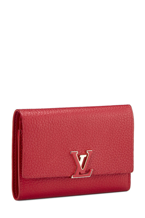Red Taurillon Capucines Compact Wallet , , large image number 2