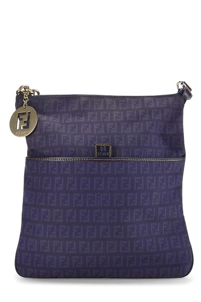 Fendi Blue Zucchino Canvas Messenger Medium — photo 1