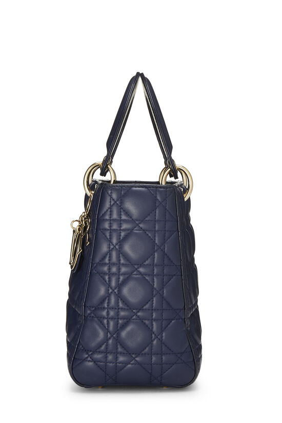 Navy Cannage Quilted Lambskin Lady Dior Medium, , large image number 3
