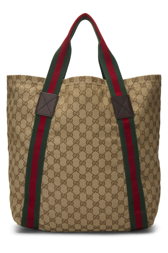 Original GG Canvas Flat Web Tote, , large image number 3