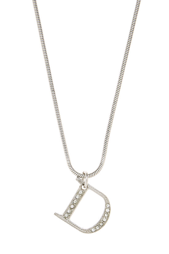 Silver Crystal Logo Necklace, , large image number 1