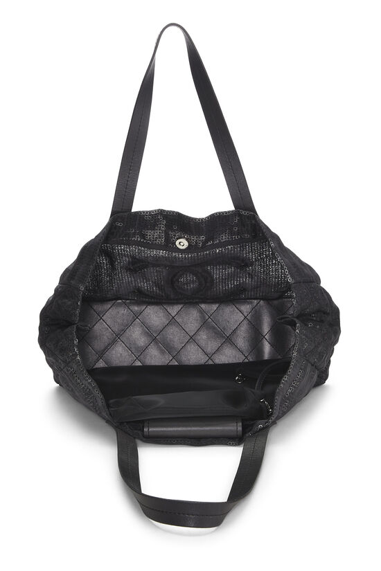 Black Canvas Hidden Sequin Tote, , large image number 5