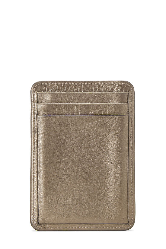 Bronze Quilted Calfskin Cambon Card Holder, , large image number 2