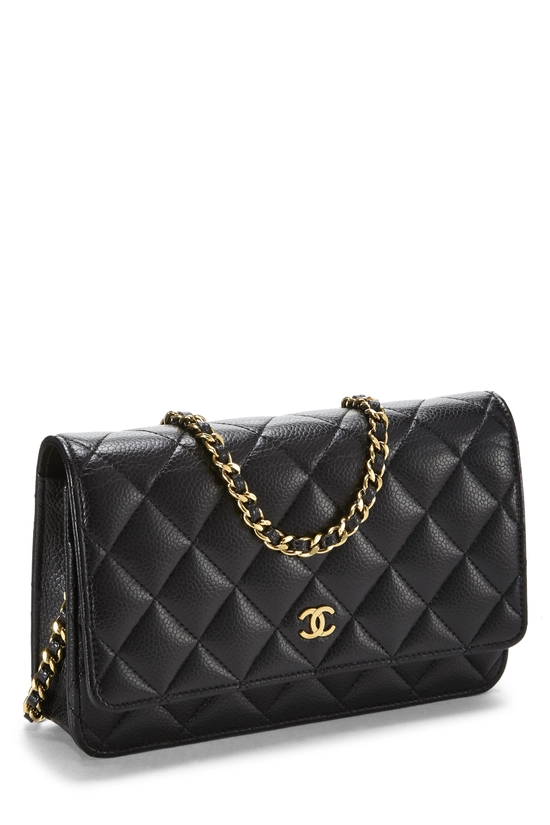 Black Caviar Classic Quilted Wallet On Chain (WOC), , large image number 1