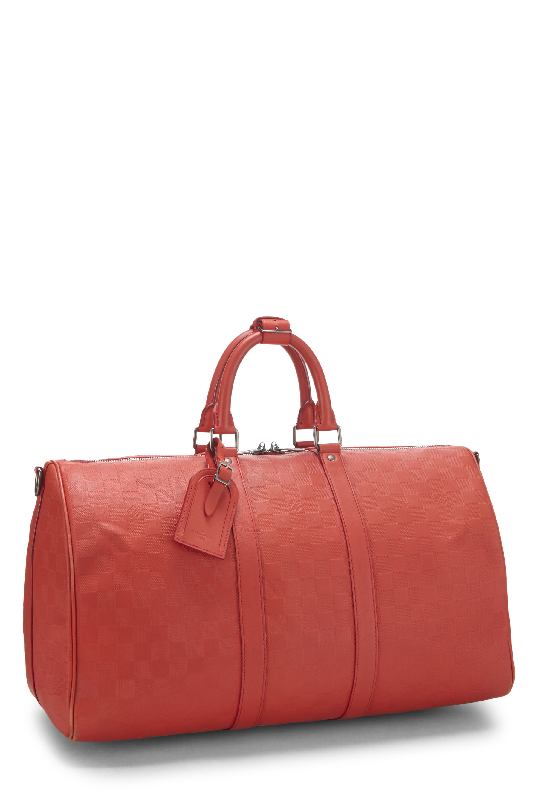 Pre-Owned Orange Damier Infini Keepall Bandouliere 45 QJB0M2IXRB002