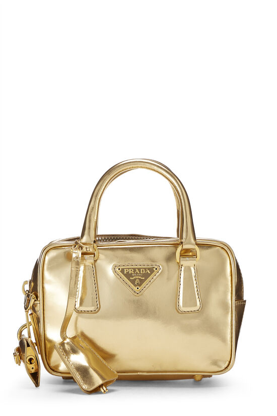 Metallic Gold Leather Crossbody Small, , large image number 1