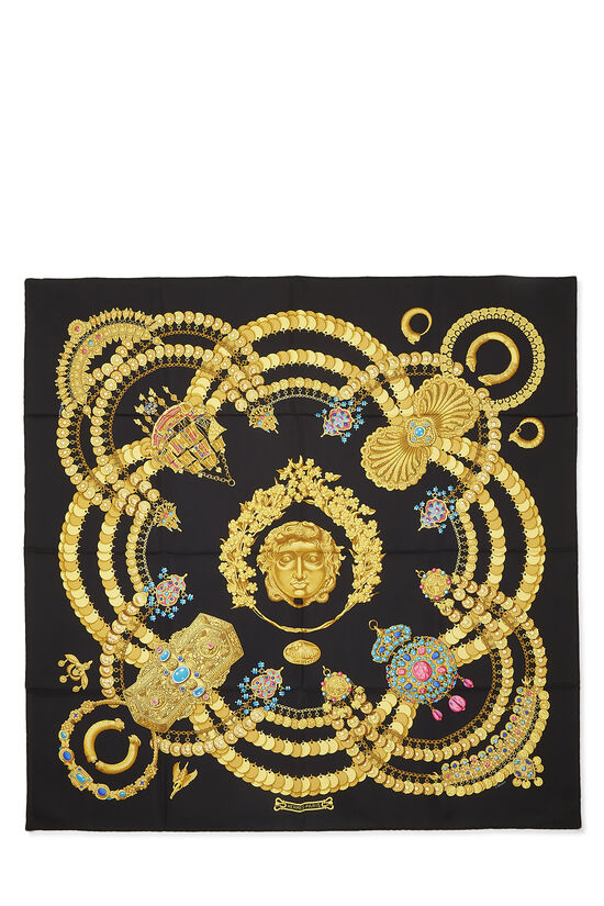 Black & Multicolor 'Kosmima' Silk Scarf 90, , large image number 0