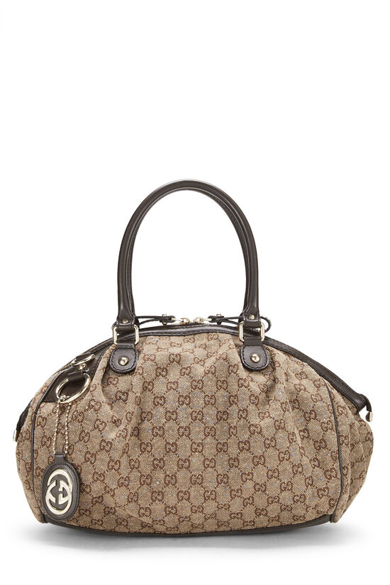 Brown GG Tweed Sukey Boston Handbag, , large image number 1