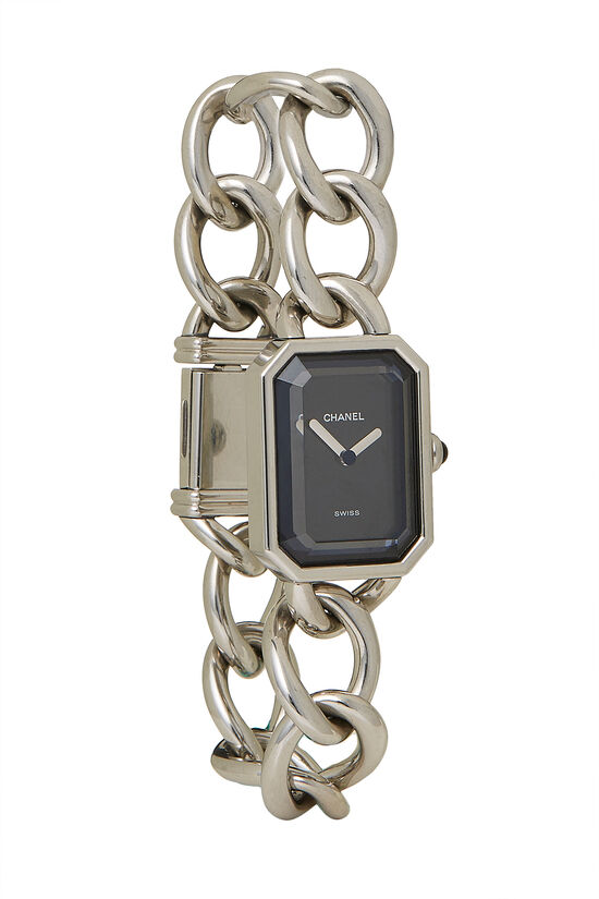 Black & Silver Premiere Gourmette Watch, , large image number 0