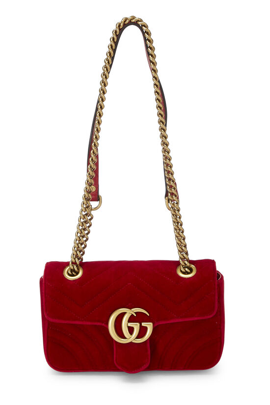 Red Velvet GG Marmont Shoulder Bag Mini, , large image number 0