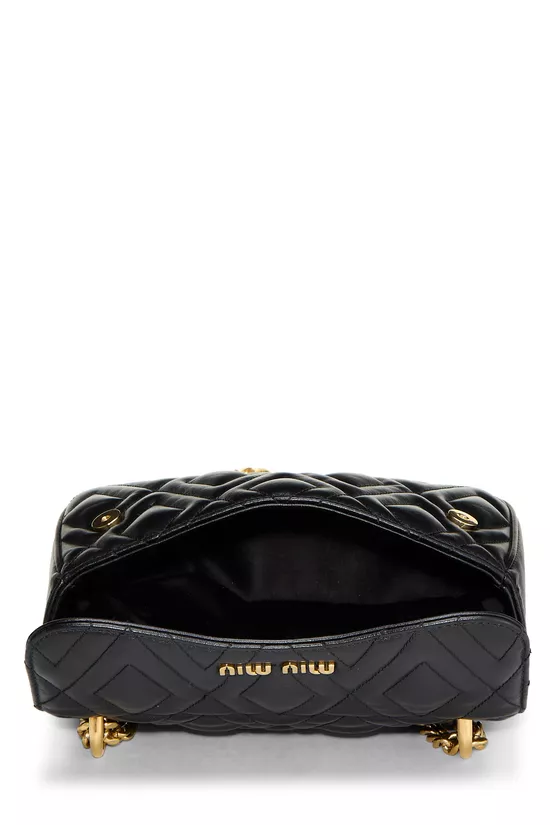 Black Calfskin Diamond Quilted Shoulder Bag, , large image number 5