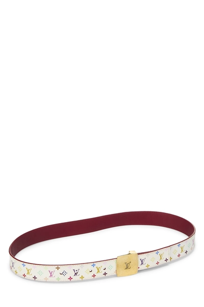 Takashi Murakami X Louis Vuitton White Monogram Multicolore Ceinture 80	, , large