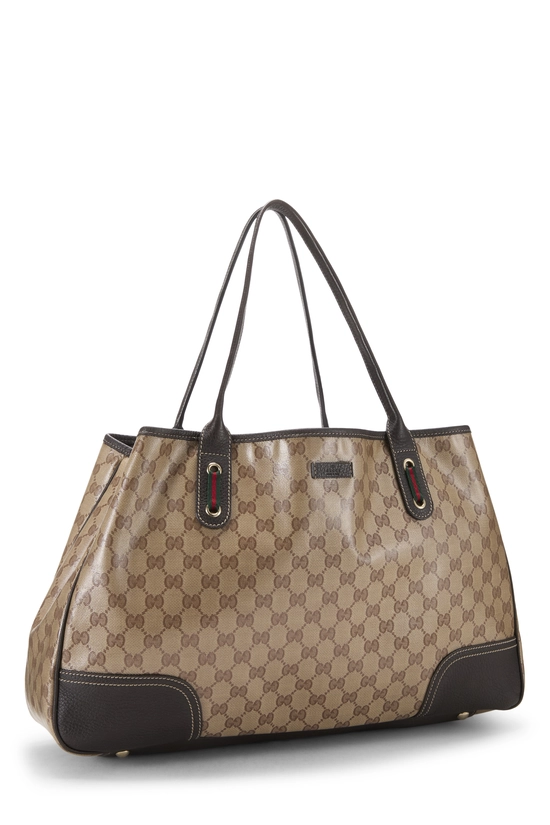 Brown Crystal Canvas Princy Tote Large, , large image number 1