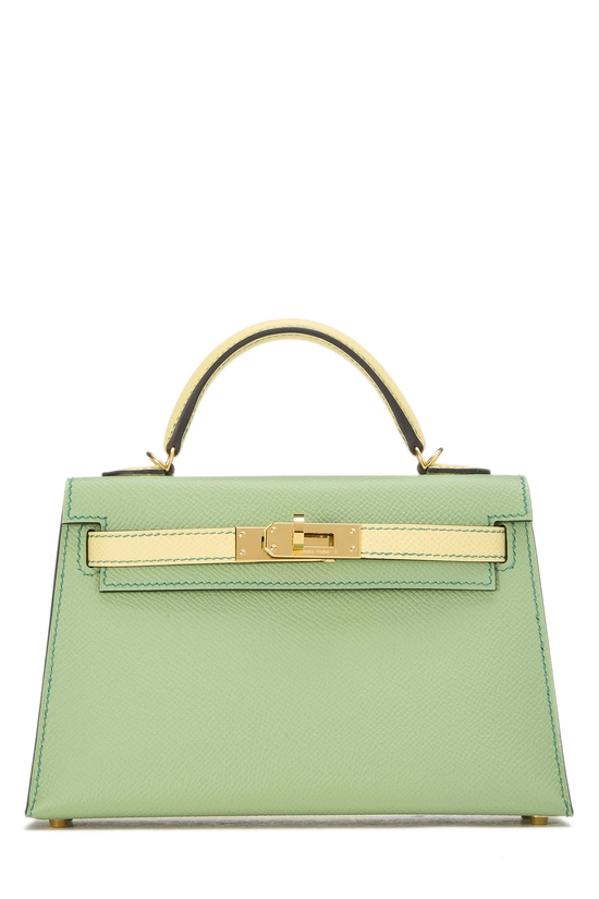 Vert Criquet, Lime Epsom Horseshoe Kelly Sellier 20 Mini NM, , large image number 0