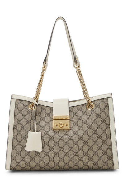 Gucci Original GG Supreme Canvas Padlock Shoulder Bag Medium