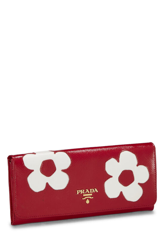 Red Saffiano Vernice Continental Wallet, , large image number 1