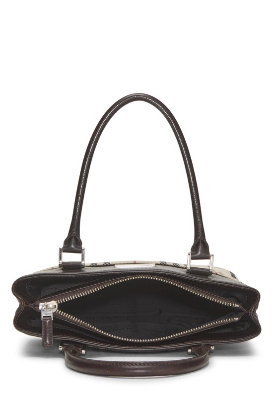 Brown Check Nylon Handbag Mini, , large image number 5