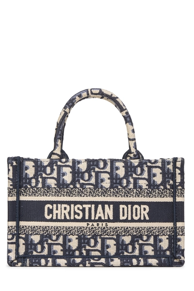 Navy Trotter Canvas Book Tote Mini