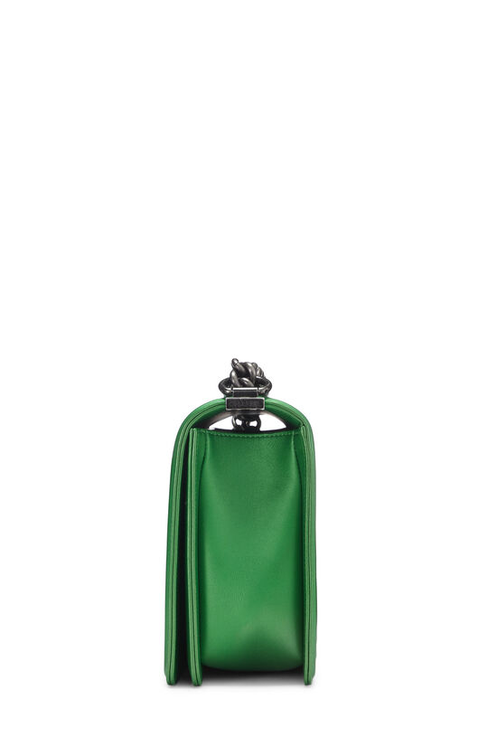 Metallic Green Quilted Lambskin Boy Bag Large, , large image number 4