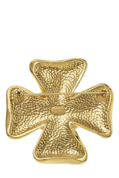 Gold 'CC' Clover Pin, , large