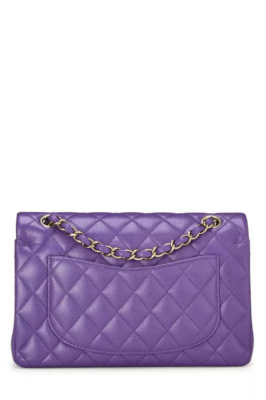 Purple Quilted Caviar Classic Double Flap Small, , large image number 3