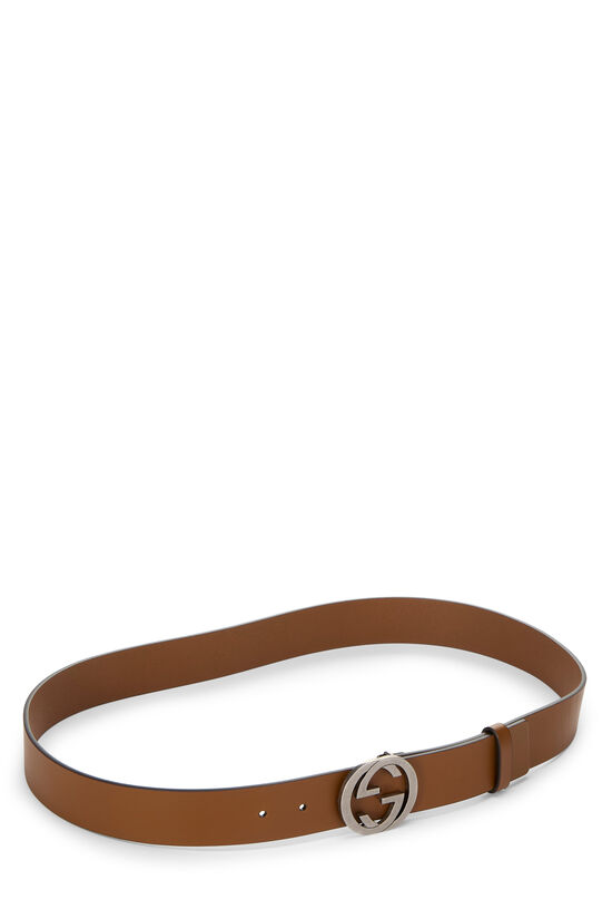 Brown Leather Interlocking Belt 105, , large image number 1