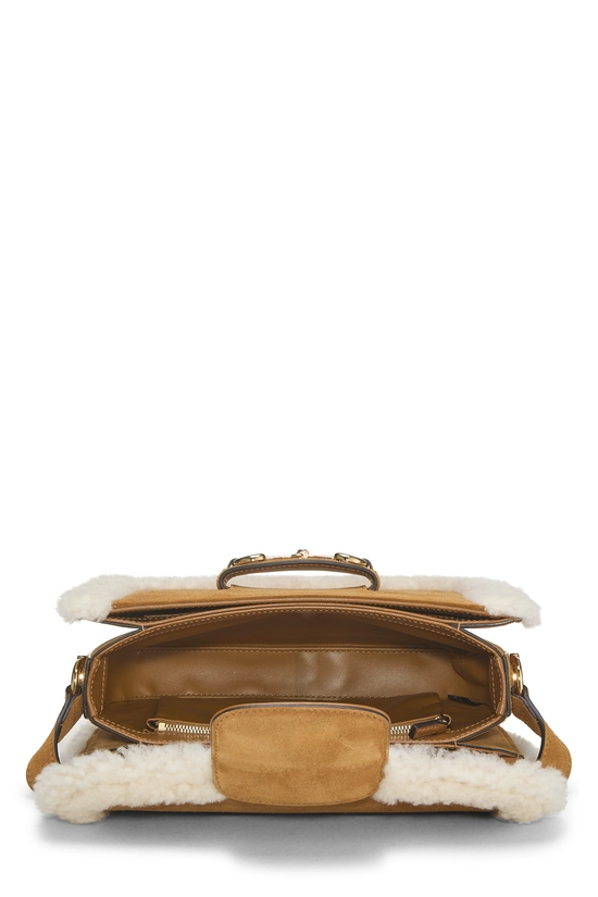 Brown Shearling 1955 Horsebit Shoulder Bag, , large image number 5