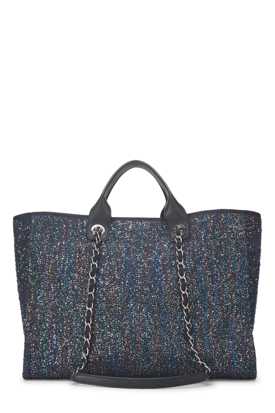 Navy Sequin Canvas Deauville Medium NM, , large image number 3