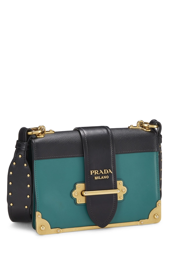 Green & Black Leather Cahier Crossbody, , large image number 1
