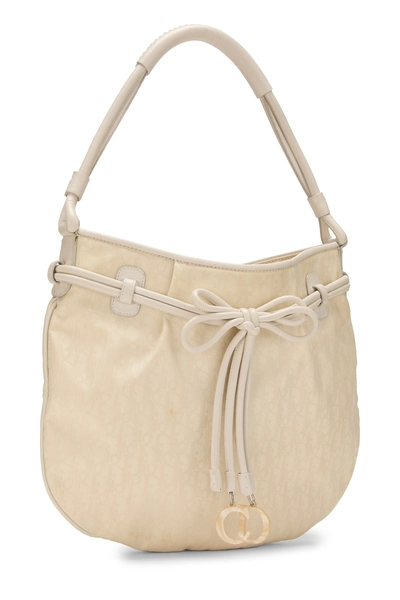 Beige Trotter Nylon Shoulder Bag, , large